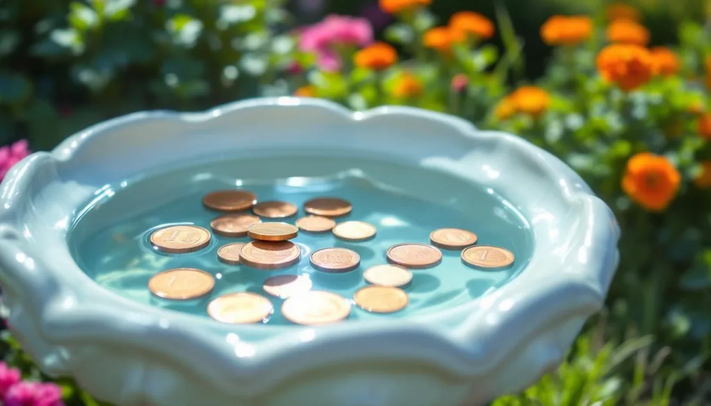 entdecken sie, warum immer mehr gartenbesitzer 1-cent-münzen in ihre vogeltränken legen und wie dies vögel anlockt und schützt.